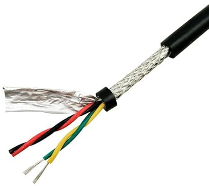 Shielded Wire Twisted Pair Cable， Twisted Pair Shielded Wire For RS-485 Communication 2-16 Cores 20-26 AWG Multicolor(4 Core 26AWG GRAY)