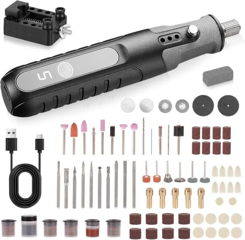 Rotary Tool Kit 5 Adjustable Speeds for DIY, Engraving, Cutting & Polishing | Cordless Rotary Tool Kit with 138pcs Accessories, Electric Rotary Tool with Digital Display, Mini Electric Grinder