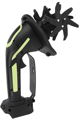Bewinner Motocultivador Eléctrico Inalámbrico, Minicultivador de 6 Dientes, Cuchillas de Acero de 235 RPM, Cultivador de Mano con Batería para Aflojar el Suelo, Desmalezar, Recuperar Tierras con
