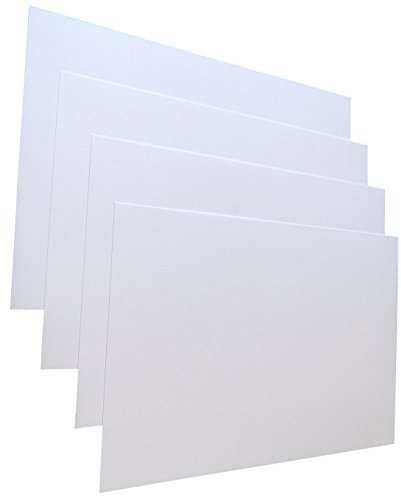 75x Weiße Blanko-Briefkarten, Postkarten Leinenstruktur (BEIDSEITIG), DIN Lang, 246g/m² (22763)