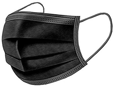 Pack of 50 Bacterial Filter Dust Mask, Disposable Face Masks, Black