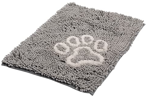 Bunty Indoor Dog Doormat - Low-Profile, Washable, Soft Non Slip Dog Mat for Muddy Paws, Spills, Rain - Cosy Crate Mat, Water/Food Bowl Spill Protector - Small, 57x42cm, Grey