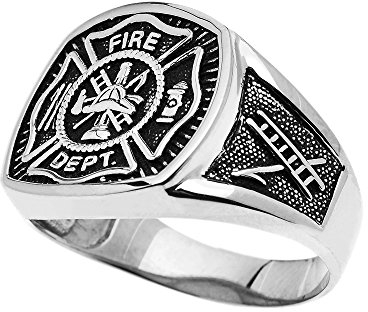 Damen Ring 925 Sterling Silber Feuerwehr Malteserkreuz Bold Ring