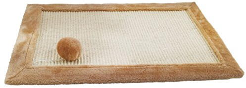 Dehner Katzen-Kratzmatte Scrabble, ca. 55 x 35 cm, Sisal/Plüsch, beige