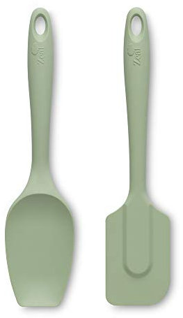 Zeal JSET10G Non-Stick Silicone Spatula & Spatula Spoon 2-Piece Set-Sage Green