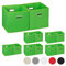 12 x Aufbewahrungsbox, Regalkorb ohne Deckel, Faltkiste mit Griff, Regalbox faltbar, Stoffbox quadratisch, 30 cm, grün