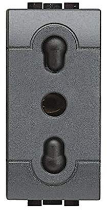 Toma bipaso Bticino Living International compatible | Toma bivalente 10/16 A L4180 compatible con serie civil Ticino (1, toma bivalente)