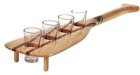 JohnPaddle Schnapspaddel mit Ständer und 4 Schnapsgläsern, 4 x 25 ml