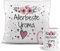 PR Print Royal Geschenk-Set aus Tasse und Kissen mit Füllung - Allerbeste Uroma - Persönliche Geschenkidee für Beste Freunde, Verwandte und Familie - weiß/rosa
