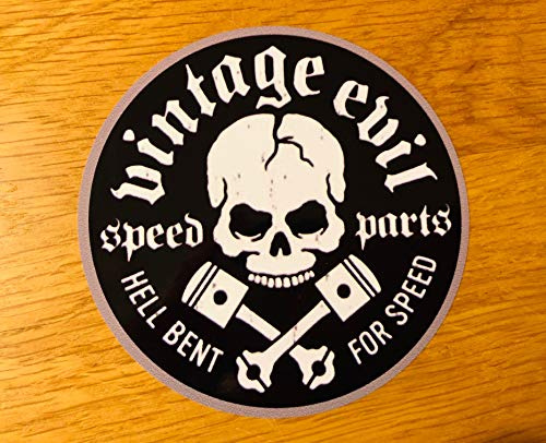 Vintage Evil Aufkleber Sticker Speed Parts Skull Totenkopf Tuning Decal V8 Mi421