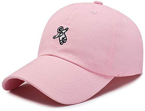 Cappello Berretto Uomo cap Cappello da papà Ricamato Donna Uomo Cappellino da Baseball in Cotone Regolabile Carino-Rosa-Astronauta