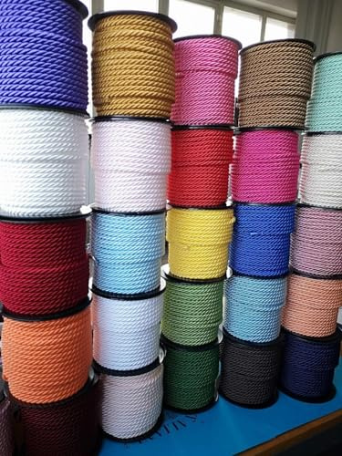 PIZZITALIANI - Cordone Intrecciato 6mm x 25m, Grigio Perla – Corda Decorativa Flessibile, Passamaneria, Cordoncino per cucito, Artigianato, Bricolage, DIY e Fai da Te, Made in Italy