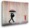 Giallobus - Gemälde - Banksy - Regen der Farben - Premium Loom Canvas mit hoher Dicke - 140x100 - Bereit zum Aufhängen - Moderne Gemälde