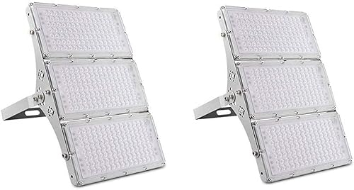 Sararoom Focos LED Exterior 300W, 30000LM 6500K Blanco Frío Proyector, IP65 Impermeable Luces de Seguridad Lámpara de Pared para Jardín Garaje Patio Césped Estadio Pasillo - 2 Piezas