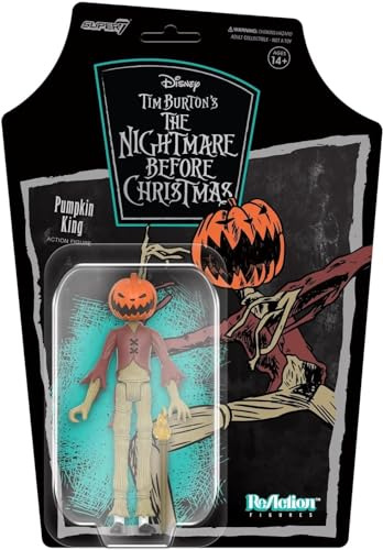 Super7 Tim Burton's The Nightmare Before Christmas Pumpkin King - 3.75 Disney Action Figure with Accessory Classic Movie Collectibles and Retro Toys