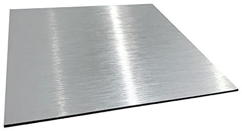 Panneau Composite Aluminium Brossé épaisseur 2 mm. Plaque alu avec au Centre un Polyéthylène (PVC) - 80 x 70 cm (800 x 700 mm) -