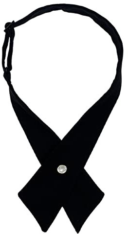 AUSUAYA GBW-B-T2 Kreuzfliege, vorgebundene Crossover-Krawatte für Schulmädchen, Uniform, Cosplay, T-Shirt oder Valentinstag, Schwarz , One size