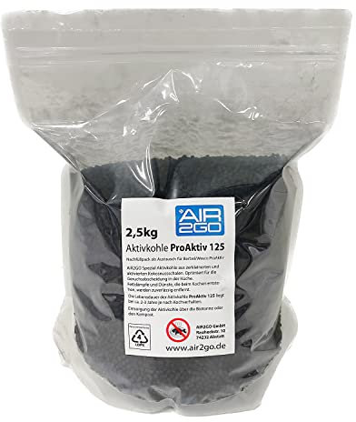 AIR2GO Nachfüllpack Aktivkohle ANTI Fisch Beschichtung | Ersatz für Berbel/Wesco Pro Aktiv 125 mit 2,5kg