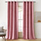 Woaboy Samtvorhänge Verdunkelungsvorhang Gardinen Samt mit Ösen Blickdicht für Wohnzimmer Blackout Curtains Thermovorhang Schalldämmend Schlafzimmer 2er Set 140x225cm (B x H) Pfirsichrosa