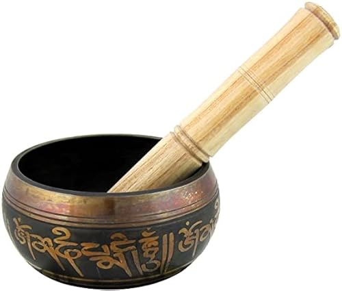 RoyaltyRoute Buddhistische Deko-Klangschale für Meditation und Spiritualität Musik Vibration tibetische Gong Schale 10,2 cm