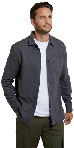 Mountain Warehouse Bamford Baumwollmischhemd – Gebürstetes Baumwoll-T-Shirt mit Klassischem Kragen und Fronttaschen – Ideal für Herbst und Winter, Draußen, Wandern