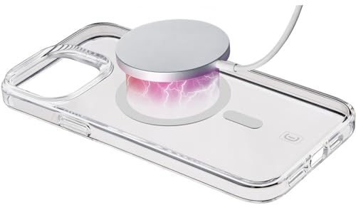 cellularline - Gloss Mag - iPhone 15 Pro Max - Custodia con Magneti per la Ricarica e L’aggancio All’alimentatore MagSafe - Trasparente