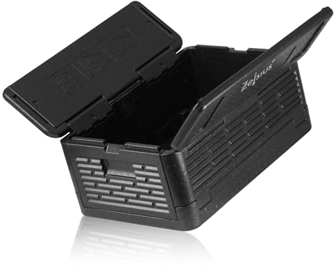 Mahlzeit Boîte Thermique Pliable 60 x 40 x 25,5 cm | Boîte pour Maintien au Chaud, Noire |Boîte Thermique pour Nourriture, Boite polystyrène, Thermos Alimentaire, conteneur Isotherme, Pliable