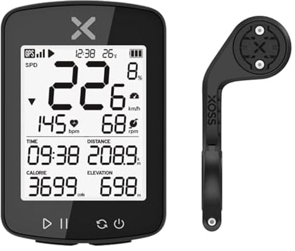 XOSS G+ Gen2 GPS Bike Computer, Wireless Bike Computer with IPX7 Waterproof, Synchronize Strava,HD Bluetooth 5.0 Matrix Display for Bike