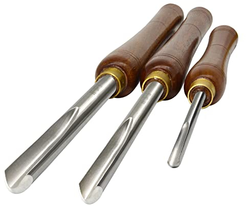 BomDog Lathe Chisel,3Pcs Hss Bowl Gouge Lathe Chisel Wood Turning Tools, Hss Spindle Bowl Gouge Set Wood Turning Chisel Woodturning Tool Lathe Accessories