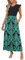 AUSELILY Women Summer Maxi Dress Ruffle Petal Short Sleeve Dresses with Pockets Casual Round Neck Floral Print Long Dress Black Green,M