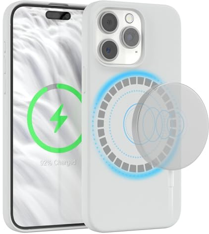 EAZY CASE - Silikonhülle kompatibel mit iPhone 15 Pro Max Hülle mit Qi Charging Silikon Case weich stoßfeste Handyhülle Schutzhülle Kameraschutz Dünn Schutz Cover TPU Bumper in Weiß