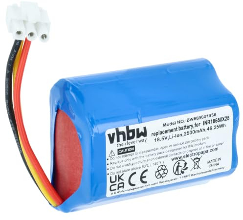 vhbw Akku kompatibel mit Philips FC6401 | FC6402, FC6401/01 Home Cleaner Heimroboter (2500 mAh, 18,5 V, Li-Ion)