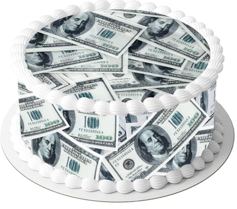 Dollar Tortenaufleger 50 Stück, Geld Torte, Esspapier Geldscheine, Dollar Kuchendekoration, Geld Scheine Tortenaufleger, Geld Schokolade, Geld Kuchen Topper, Tortendeko Geburtstag Mann