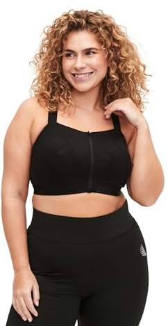 Zizzi Active by Frauen Große Größen Sport-BH Vorderverschluss Größe Gr 54 Black