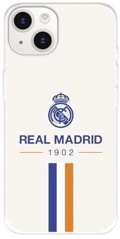 Real Madrid 1902 Transparent Case for iPhone 15 to Protect Your Mobile Phone, Flexible Silicone Layer with Official Real Madrid License
