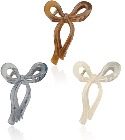 3er-Pack Damen-Haarspangen Mit Schleife, Hai-Clip-Haarspangen, Süße Haarspangen, Rutschfeste Haarspangen, Modische Personalisierte Haar-Accessoires Für Mädchen, Frauen