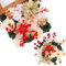 Kisflower Artificial Flowers Silk Flowers Combo Fake Rose Flower DIY Wedding Bridal Bouquet Party Home Decor (Red white)