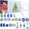Adventskalender 2024 Mädchen Schmuck Weihnachtskalender - 24 Füllung Adventskalender Schmuck Damen, Schmuck Selber Machen Set, Weihnachten Geschenke für Mädchen Frauen Teenager (Blau)