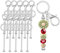 FloralGrace Lot de 4 porte-clés à perles à faire soi-même - Bandes métalliques - Vierges - Mousqueton - Bandes - Pour pendentifs de perles, argenté, L