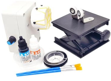 Milageto Fishing Winding Machine Set Fishing Rod Building Drying System USB Fishing Rod Building Machine for Rod Dryer Rod Wrapping, with 30g Black Glue