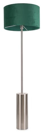 ValueLights | Brushed Chrome Single Stem Rotary Dimmer Switch Floor Lamp with Forest Green Velvet Shade | Floor Lamps & Torchieres, Home Décor & Improvement Essential