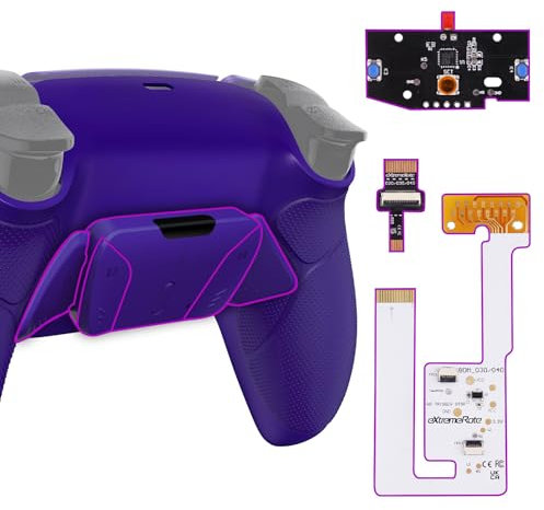 eXtremeRate Goma Grip Programable RISE4 V3 Remap Kit para ps5 Mando Modelo BDM-030/040/050 Actualización Board&Carcasa Trasera&4 Palancas Botones para ps5 Control-NO Incluye Mando(Galactic Purple)