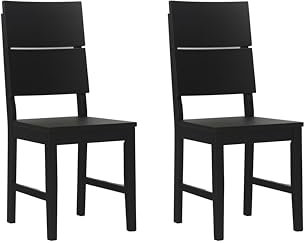 Woodroom Stuhl Kota 2er-Set Hevea massiv lackiert (schwarz)
