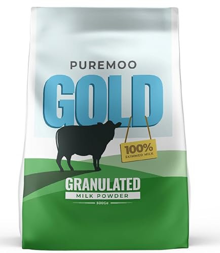 Pure Moo Gold - Granulated Skimmed Milk Powder - Suitable for All Coffee Machines & Vending Machines - Clog Free Guarantee (5 Packs of 500g)