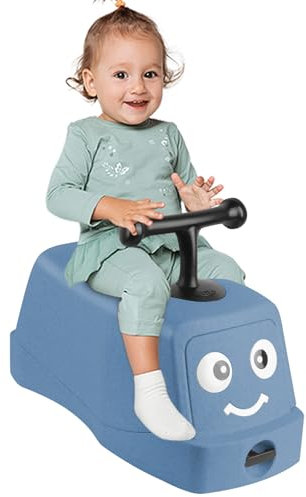 Homewell 4 in 1 Kinder Rutschauto mit Stauraum, Rutscher aus recyclebarem EPP-Materialfür Kinder ab 1 Jahr, Niedriges Fahrgestell, um EIN Umkippen zu verhindern, Mit 360-Grad-Universalrädern (Blau)