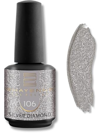 106 Silver Diamond Silber - Shayenne UV Gel Nagellack 15ml - Langhaltend, Hochglanz, Für UV/LED Lampe, Maniküre & Pediküre - Profi-Qualität - Made in Germany