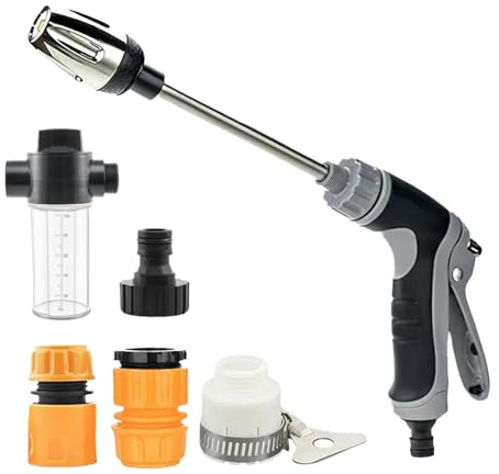 Pressure Hose Washer, Rotatable Garden Sprayer, 14.17 in High Pressure Washing, Portable Construction, Adjustable Nozzle Set for Outdoor and Indoor, Garage, Garden Cleaning
