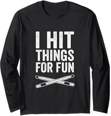 Lustiges Vintage Rock Heavy Metal Drums Hit Musik Geschenk Langarmshirt