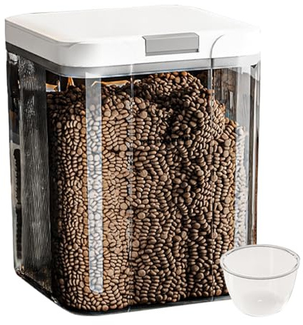 Qooplu Almacenamiento para Comida de Mascotas Contenedor de 5L con Tapa | Contenedor para Alimento de Gatos para Snacks, Cereal, Arroz, Cocina, Despensa, Encimera