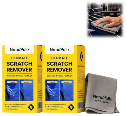Nanopolix Paño Quita Arañazos Coche, Nanopolix Scratch Remover Cloth, Reparador Arañazos Profundos Coche, Apto Para Todas las Pinturas (2)